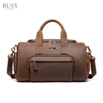 Sport si Outdoor - Articole de voiaj - Genti voiaj - Geanta fitness, voiaj, din piele naturala premium CrazyHorse, BUSY LDY & GTM® Luk , coffee - Infinity.ro