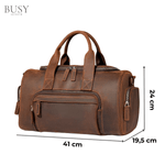 Sport si Outdoor - Articole de voiaj - Genti voiaj - Geanta fitness, voiaj, din piele naturala premium CrazyHorse, BUSY LDY & GTM® Luk , coffee - Infinity.ro