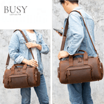 Sport si Outdoor - Articole de voiaj - Genti voiaj - Geanta fitness, voiaj, din piele naturala premium CrazyHorse, BUSY LDY & GTM® Luk , coffee - Infinity.ro