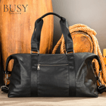 Sport si Outdoor - Articole de voiaj - Genti voiaj - Geanta voiaj, fitness Maverick, piele naturala, compartiment laptop, unisex, capacitate mare, neagra - Infinity.ro