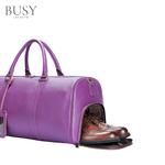 Sport si Outdoor - Articole de voiaj - Genti voiaj - Geanta voiaj, fitness Indigo, piele naturala, compartiment incaltaminte, unisex, capacitate mare, mov - Infinity.ro