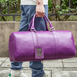 Sport si Outdoor - Articole de voiaj - Genti voiaj - Geanta voiaj, fitness Indigo, piele naturala, compartiment incaltaminte, unisex, capacitate mare, mov - Infinity.ro