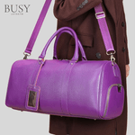 Sport si Outdoor - Articole de voiaj - Genti voiaj - Geanta voiaj, fitness Indigo, piele naturala, compartiment incaltaminte, unisex, capacitate mare, mov - Infinity.ro