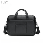 Laptop, Telefoane si Tablete - Laptopuri si accesorii - Accesorii Laptop - Genti laptop - Geanta laptop 15' Profu', piele naturala, unisex,  de umar, de mana, neagra - Infinity.ro