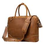 Laptop, Telefoane si Tablete - Laptopuri si accesorii - Accesorii Laptop - Genti laptop - Geanta laptop 15,6 din piele naturala CrazyHorse, BUSY LDY&GTM® Patrik, curea de umar si manere din piele,  maro - Infinity.ro