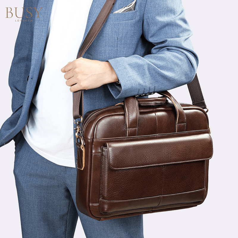 Laptop, Telefoane si Tablete - Laptopuri si accesorii - Accesorii Laptop - Genti laptop - Geanta laptop 15 inch din piele naturala Dexter - Infinity.ro