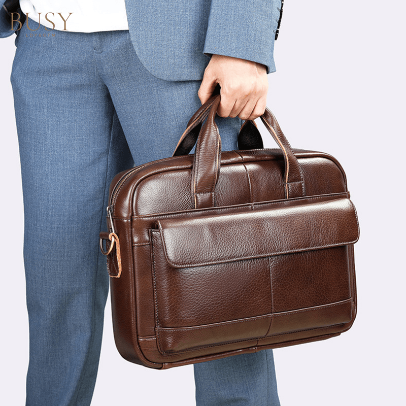 Laptop, Telefoane si Tablete - Laptopuri si accesorii - Accesorii Laptop - Genti laptop - Geanta laptop 15 inch din piele naturala Dexter - Infinity.ro