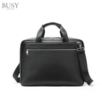 Laptop, Telefoane si Tablete - Laptopuri si accesorii - Accesorii Laptop - Genti laptop - Geanta laptop 15,6' Flume, piele naturala, servieta unisex, multiple compartimente,negru - Infinity.ro