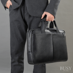 Laptop, Telefoane si Tablete - Laptopuri si accesorii - Accesorii Laptop - Genti laptop - Geanta laptop 15,6' Flume, piele naturala, servieta unisex, multiple compartimente,negru - Infinity.ro