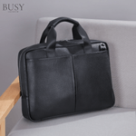 Laptop, Telefoane si Tablete - Laptopuri si accesorii - Accesorii Laptop - Genti laptop - Geanta laptop 15,6' Flume, piele naturala, servieta unisex, multiple compartimente,negru - Infinity.ro