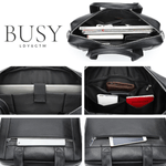 Laptop, Telefoane si Tablete - Laptopuri si accesorii - Accesorii Laptop - Genti laptop - Geanta laptop 14' Baron, piele naturala, servieta unisex, de umar si de mana, neagra - Infinity.ro