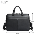 Laptop, Telefoane si Tablete - Laptopuri si accesorii - Accesorii Laptop - Genti laptop - Geanta laptop 17’ Buckingham, piele naturala, servieta unisex, suport prindere troler, compartiment tableta, neagra - Infinity.ro