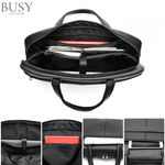 Laptop, Telefoane si Tablete - Laptopuri si accesorii - Accesorii Laptop - Genti laptop - Geanta laptop 17’ Buckingham, piele naturala, servieta unisex, suport prindere troler, compartiment tableta, neagra - Infinity.ro