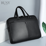 Laptop, Telefoane si Tablete - Laptopuri si accesorii - Accesorii Laptop - Genti laptop - Geanta laptop 17’ Buckingham, piele naturala, servieta unisex, suport prindere troler, compartiment tableta, neagra - Infinity.ro