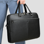 Laptop, Telefoane si Tablete - Laptopuri si accesorii - Accesorii Laptop - Genti laptop - Geanta laptop 17’ Buckingham, piele naturala, servieta unisex, suport prindere troler, compartiment tableta, neagra - Infinity.ro