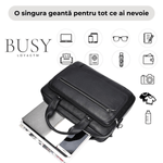 Laptop, Telefoane si Tablete - Laptopuri si accesorii - Accesorii Laptop - Genti laptop - Geanta laptop 16' din piele naturala Elit, neagra - Infinity.ro