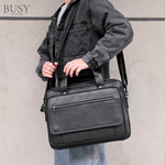 Laptop, Telefoane si Tablete - Laptopuri si accesorii - Accesorii Laptop - Genti laptop - Geanta laptop 16' din piele naturala Elit, neagra - Infinity.ro