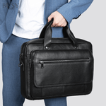 Laptop, Telefoane si Tablete - Laptopuri si accesorii - Accesorii Laptop - Genti laptop - Geanta laptop 16' din piele naturala Elit, neagra - Infinity.ro