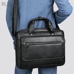 Laptop, Telefoane si Tablete - Laptopuri si accesorii - Accesorii Laptop - Genti laptop - Geanta laptop 16' din piele naturala Elit, neagra - Infinity.ro