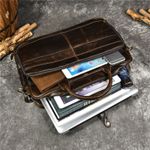 Laptop, Telefoane si Tablete - Laptopuri si accesorii - Accesorii Laptop - Genti laptop - Geanta laptop 16' Tor, piele naturala, unisex, sistem prindere troler, maro - Infinity.ro