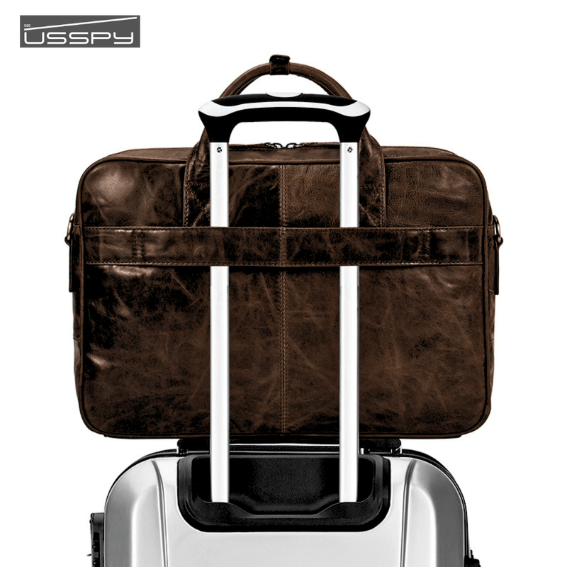 Laptop, Telefoane si Tablete - Laptopuri si accesorii - Accesorii Laptop - Genti laptop - Geanta laptop 16' Tor, piele naturala, unisex, sistem prindere troler, maro - Infinity.ro