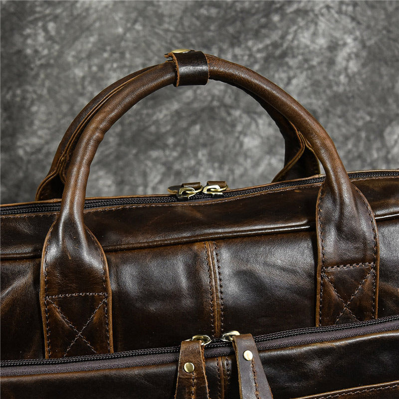 Laptop, Telefoane si Tablete - Laptopuri si accesorii - Accesorii Laptop - Genti laptop - Geanta laptop 16' Tor, piele naturala, unisex, sistem prindere troler, maro - Infinity.ro