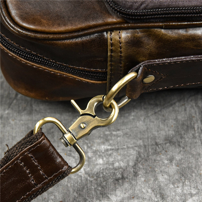 Laptop, Telefoane si Tablete - Laptopuri si accesorii - Accesorii Laptop - Genti laptop - Geanta laptop 16' Tor, piele naturala, unisex, sistem prindere troler, maro - Infinity.ro