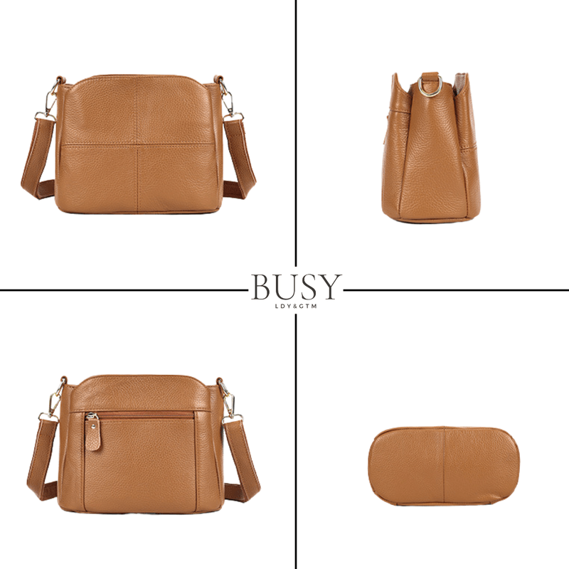 Fashion, accesorii si bijuterii - Femei - Accesorii femei - Genti si rucsacuri femei - Geanta dama Caprice, piele naturala, de umar si de mana, compartimente multiple, maro - Infinity.ro