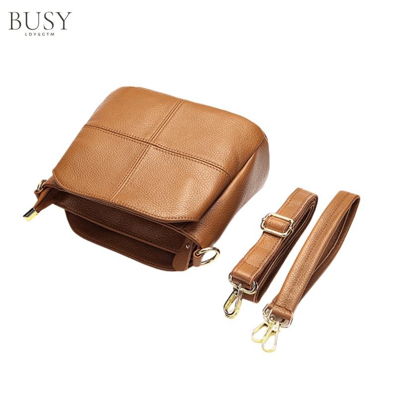 Fashion, accesorii si bijuterii - Femei - Accesorii femei - Genti si rucsacuri femei - Geanta dama Caprice, piele naturala, de umar si de mana, compartimente multiple, maro - Infinity.ro