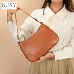 Fashion, accesorii si bijuterii - Femei - Accesorii femei - Genti si rucsacuri femei - Geanta dama Sophi, piele naturala, buzunar interior antifurt, de umar si de mana, maro - Infinity.ro