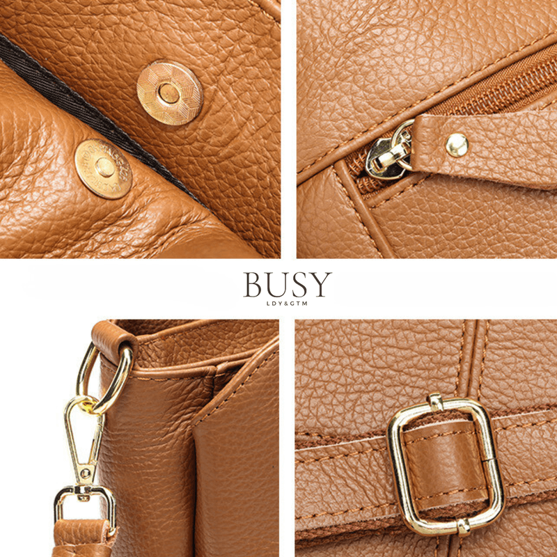 Fashion, accesorii si bijuterii - Femei - Accesorii femei - Genti si rucsacuri femei - Geanta dama Caprice, piele naturala, de umar si de mana, compartimente multiple, maro - Infinity.ro