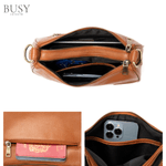 Fashion, accesorii si bijuterii - Femei - Accesorii femei - Genti si rucsacuri femei - Geanta dama Sophi, piele naturala, buzunar interior antifurt, de umar si de mana, maro - Infinity.ro