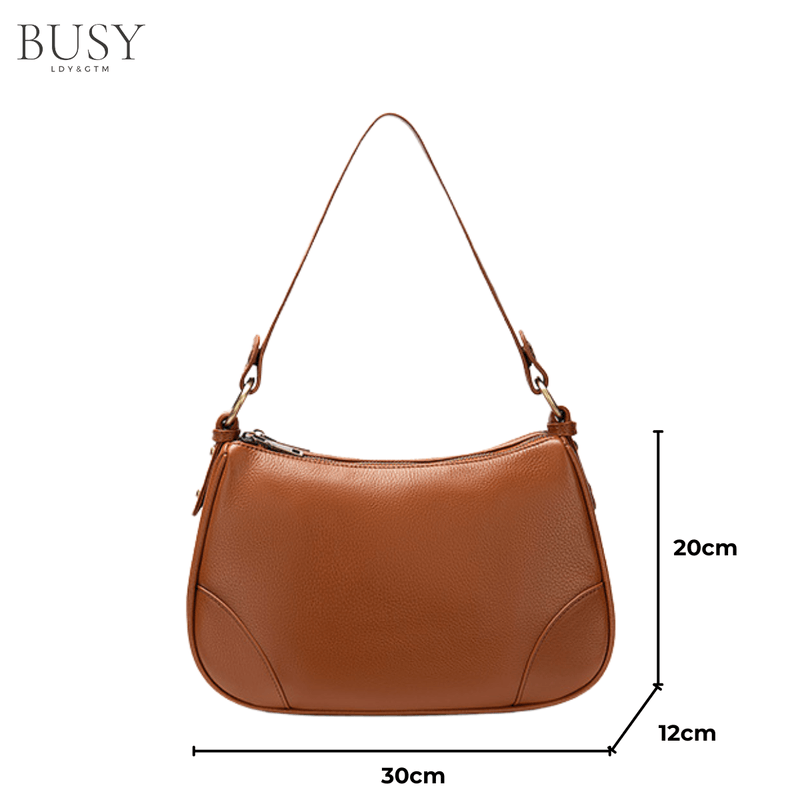 Fashion, accesorii si bijuterii - Femei - Accesorii femei - Genti si rucsacuri femei - Geanta dama Sophi, piele naturala, buzunar interior antifurt, de umar si de mana, maro - Infinity.ro