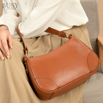 Fashion, accesorii si bijuterii - Femei - Accesorii femei - Genti si rucsacuri femei - Geanta dama Sophi, piele naturala, buzunar interior antifurt, de umar si de mana, maro - Infinity.ro