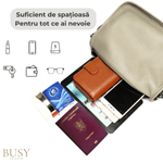 Fashion, accesorii si bijuterii - Femei - Accesorii femei - Genti si rucsacuri femei - Geanta din piele naturala pentru dama Emma, curea umar motiv traditional, Gri/bej - Infinity.ro