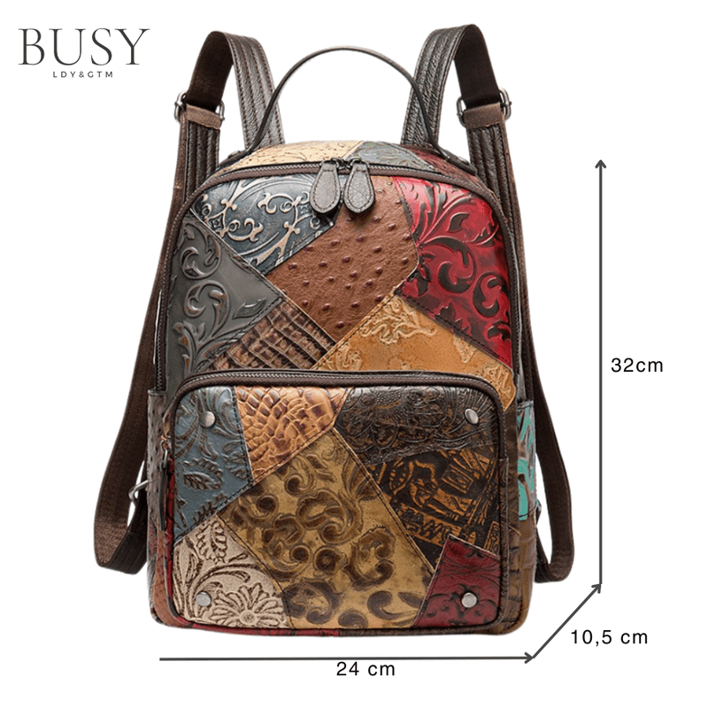 Fashion, accesorii si bijuterii - Femei - Accesorii femei - Genti si rucsacuri femei - Rucsac dama IoSono, piele naturala, compartiment tableta 12 inch, multicolor aleatoriu - Infinity.ro