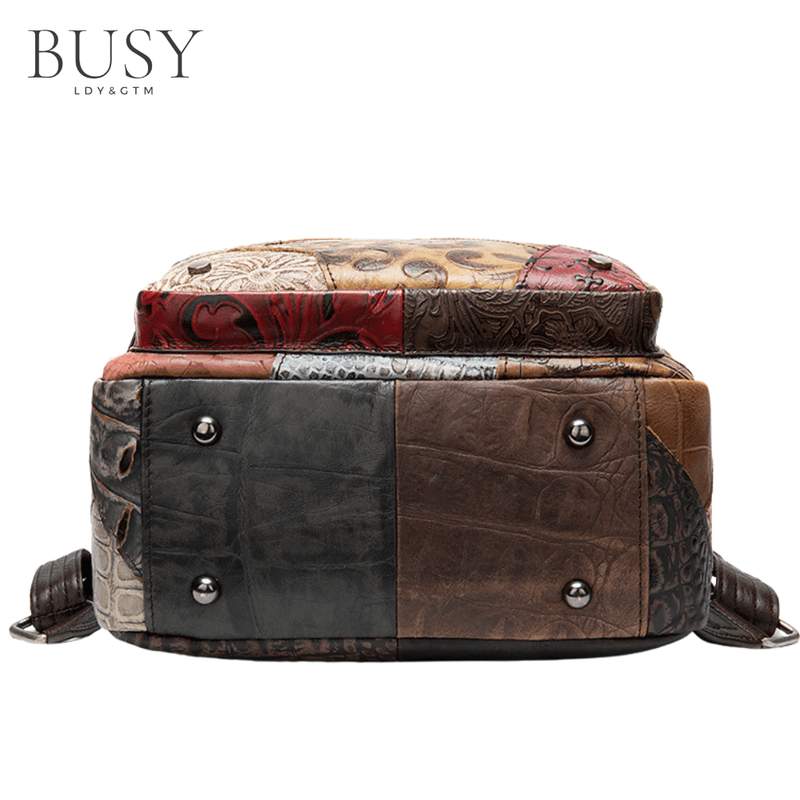 Fashion, accesorii si bijuterii - Femei - Accesorii femei - Genti si rucsacuri femei - Rucsac dama IoSono, piele naturala, compartiment tableta 12 inch, multicolor aleatoriu - Infinity.ro