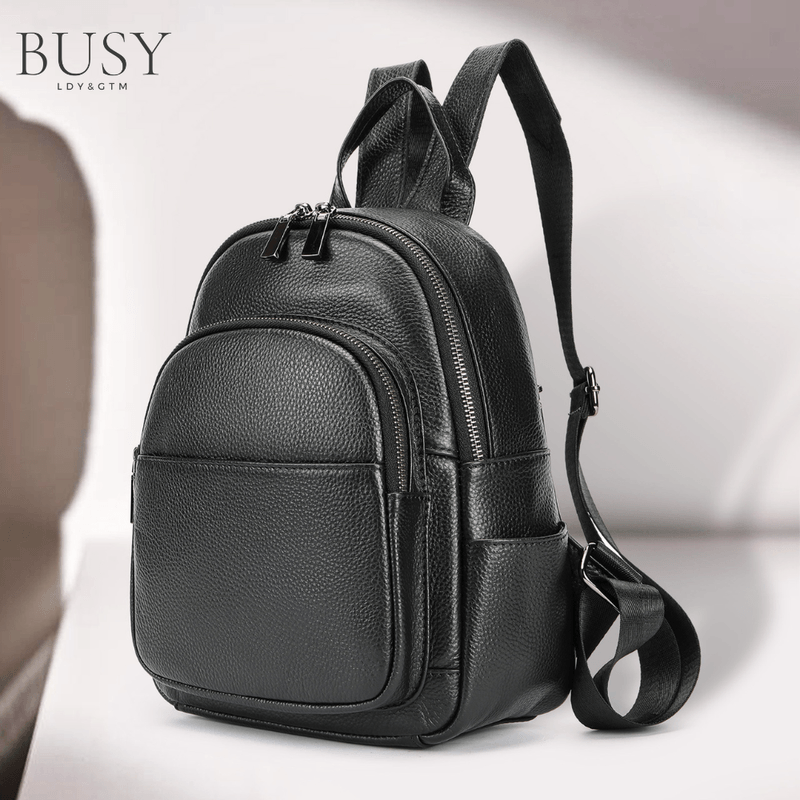 Fashion, accesorii si bijuterii - Femei - Accesorii femei - Genti si rucsacuri femei - Rucsac dama Ziana, piele naturala, negru - Infinity.ro