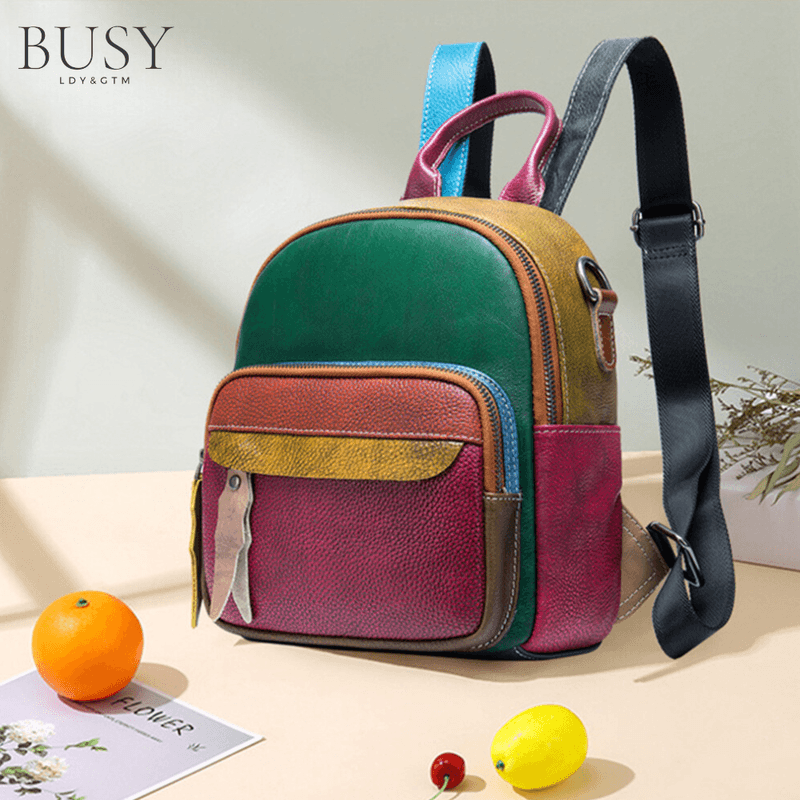 Fashion, accesorii si bijuterii - Femei - Accesorii femei - Genti si rucsacuri femei - Rucsac dama IoSono Mini II, piele naturala, compact, multicolor aleatoriu - Infinity.ro