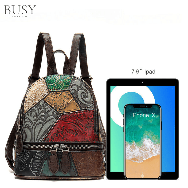 Fashion, accesorii si bijuterii - Femei - Accesorii femei - Genti si rucsacuri femei - Rucsac dama IoSono Mini, piele naturala, multicolor aleatoriu - Infinity.ro