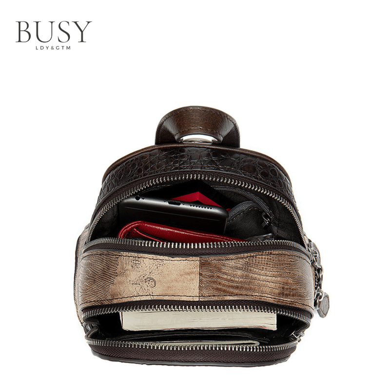 Fashion, accesorii si bijuterii - Femei - Accesorii femei - Genti si rucsacuri femei - Rucsac dama IoSono Mini, piele naturala, multicolor aleatoriu - Infinity.ro