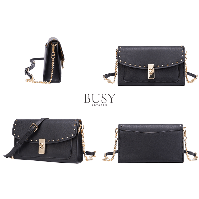 Fashion, accesorii si bijuterii - Femei - Accesorii femei - Genti si rucsacuri femei - Geanta dama Monroe, piele naturala, eleganta si minimalista, neagra - Infinity.ro