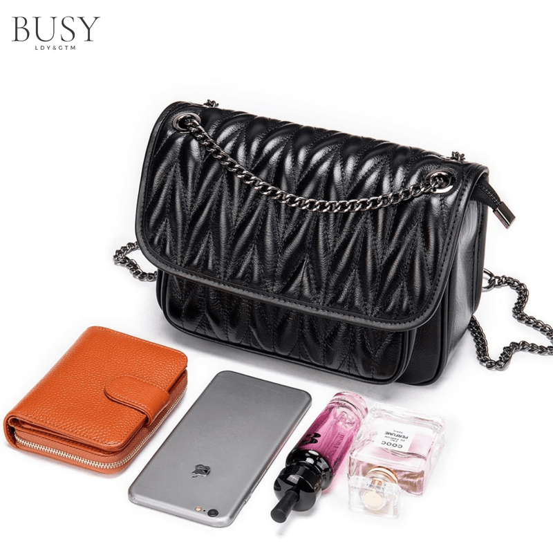 Fashion, accesorii si bijuterii - Femei - Accesorii femei - Genti si rucsacuri femei - Geanta dama Bella, piele naturala, buzunar rapid exterior si antifurt interior, neagra - Infinity.ro