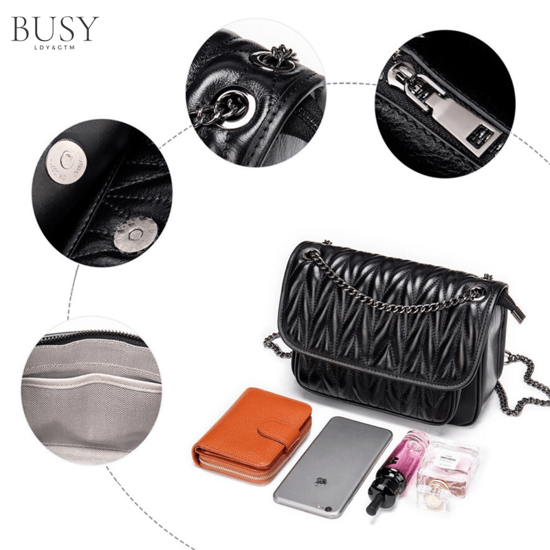 Fashion, accesorii si bijuterii - Femei - Accesorii femei - Genti si rucsacuri femei - Geanta dama Bella, piele naturala, buzunar rapid exterior si antifurt interior, neagra - Infinity.ro