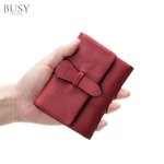 Fashion, accesorii si bijuterii - Femei - Accesorii femei - Portofele femei - Portofel dama Essential, piele naturala, multiple compartimente, bancnote carduri si permis, rosu - Infinity.ro