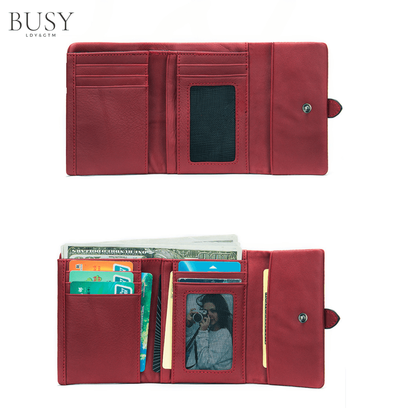 Fashion, accesorii si bijuterii - Femei - Accesorii femei - Portofele femei - Portofel dama Essential, piele naturala, multiple compartimente, bancnote carduri si permis, rosu - Infinity.ro