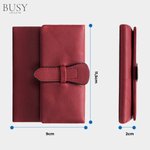 Fashion, accesorii si bijuterii - Femei - Accesorii femei - Portofele femei - Portofel dama Essential, piele naturala, multiple compartimente, bancnote carduri si permis, rosu - Infinity.ro