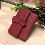 Fashion, accesorii si bijuterii - Femei - Accesorii femei - Portofele femei - Portofel dama Essential, piele naturala, multiple compartimente, bancnote carduri si permis, rosu - Infinity.ro