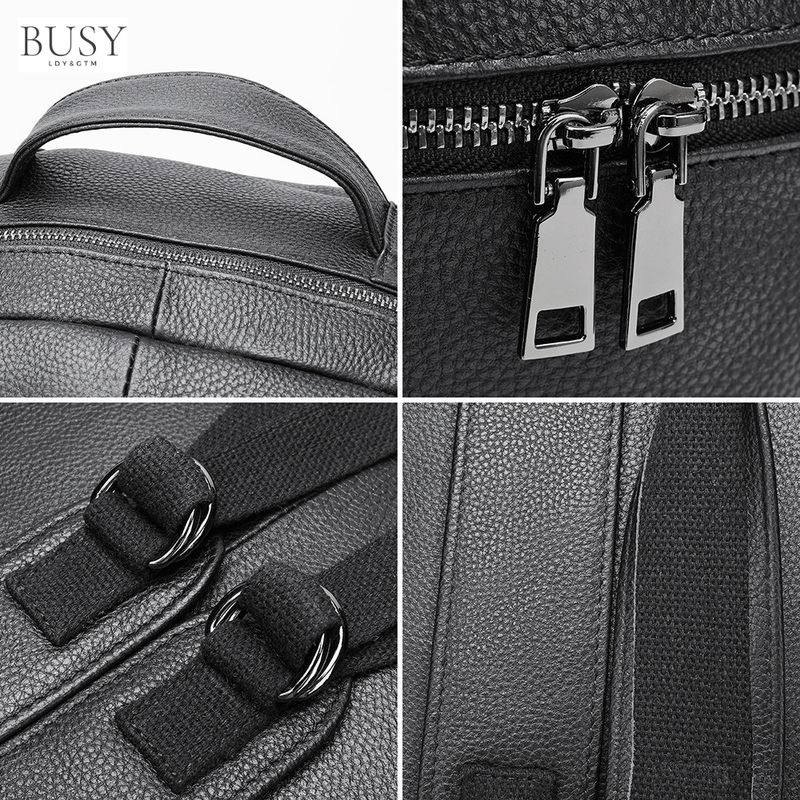 Fashion, accesorii si bijuterii - Barbati - Accesorii barbati - Genti si rucsacuri barbati - Rucsac piele Zenith, barbati, piele naturala, capacitate mare, spatiu laptop, negru - Infinity.ro