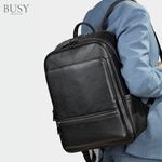 Fashion, accesorii si bijuterii - Barbati - Accesorii barbati - Genti si rucsacuri barbati - Rucsac laptop 15’ Industrial, barbati, piele naturala, suport troler, spate antiperspirant, negru - Infinity.ro